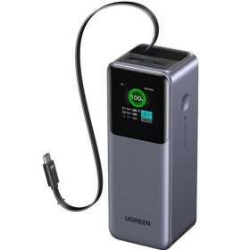   Ugreen PB726 Powerbank / külső akkumulátor, USB-A-2xUSB-C, 20000mAh, 165W, QC+PD, szürke