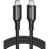 Ugreen US567 USB-C-USB-C töltő-és adatkábel, Nylon, 60W, 3A, 1m, fekete