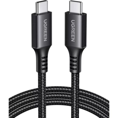 Ugreen US567 USB-C-USB-C töltő-és adatkábel, Nylon, 60W, 3A, 1m, fekete
