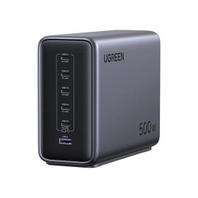   Ugreen Nexode X759 5x USB-C + USB-A hálózati töltő adapter, 6-Port, 500W, 5A, szürke