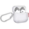 Skinarma Mecha CE AirPods 4 tok karabinerrel, Frost, átlátszó