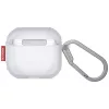 Skinarma Mecha CE AirPods 4 tok karabinerrel, Frost, átlátszó