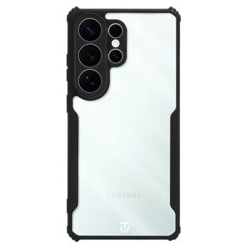 Tactical Quantum Stealth Samsung Galaxy S26 Ultra hátlap tok megerősített sarokkal, átlátszó/fekete