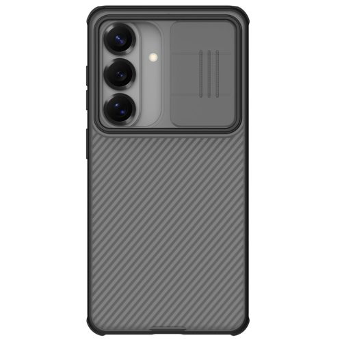 Nillkin CamShield Pro Samsung Galaxy S26 Plus műanyag hátlap tok kameravédelemmel, fekete-átlátszó