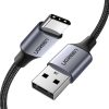 Ugreen US316 USB-A-USB-C töltő- és adatkábel, fonott, 3A, 18W, 1m, fekete
