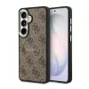 Guess PU Leather 4G Gold Frame Samsung Galaxy S26 Plus mágneses tok, barna