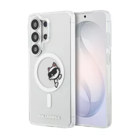   Karl Lagerfeld IML Choupette Peekaboo Logo Samsung Galaxy S26 Ultra mágneses tok, átlátszó