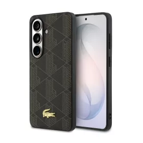   Lacoste PVC Blend Monogram Gold Logo Samsung Galaxy S26 mágneses tok, barna