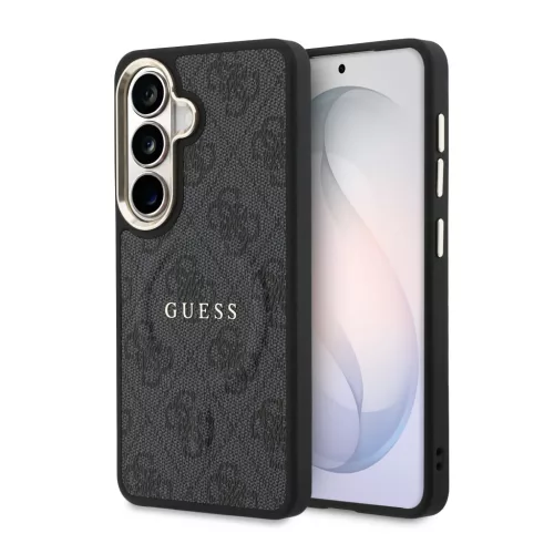 Guess PU Leather 4G Gold Frame Samsung Galaxy S26 mágneses tok, fekete