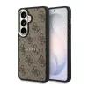 Guess PU Leather 4G Gold Frame Samsung Galaxy S26 mágneses tok, barna