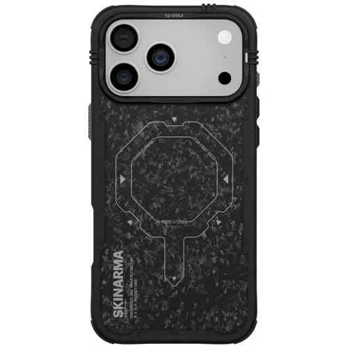 Skinarma Vektor Apple iPhone 17 Pro mágneses tok, Magsafe kompatibilis, fekete-fehér