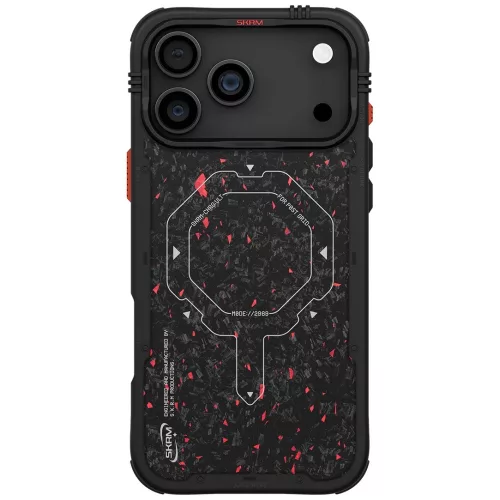 Skinarma Vektor Apple iPhone 17 Pro Max mágneses tok, Magsafe kompatibilis, fekete-piros