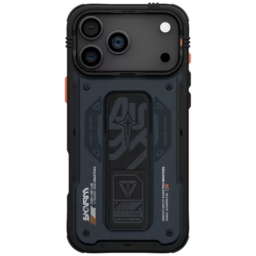 Skinarma Aegis Apple iPhone 17 Pro mágneses tok kitámasztóval, Magsafe kompatibilis, kék
