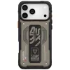 Skinarma Aegis Apple iPhone 17 Pro Max mágneses tok kitámasztóval, Magsafe kompatibilis, szürke
