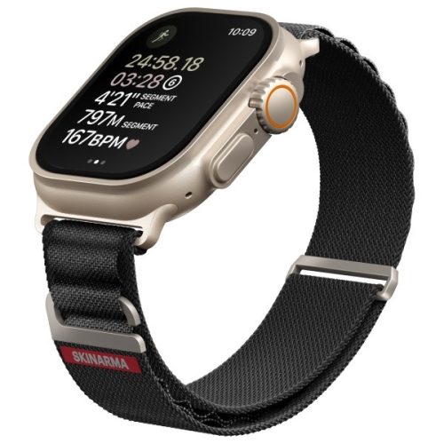 Skinarma Kobu Apple Watch állítható szíj, 49/45/44/42MM, fekete