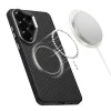 Tech-Protect Ion Carbon Samsung Galaxy S26 Ultra hátlap tok, MagSafe, fekete-ezüst