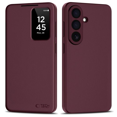 Tech-Protect Smart Wallet Samsung Galaxy S26 Plus flip / kinyitható tok, bordó