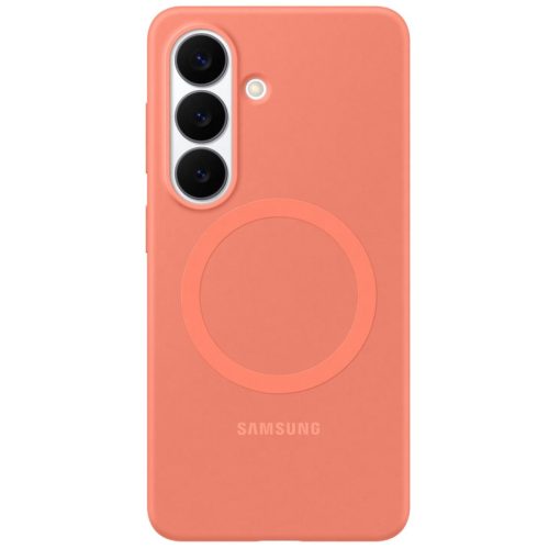 Samsung Silicone Magnet Samsung Galaxy S26 Plus gyári hátlap tok, szilikon, MagSafe, korall piros (narancs)