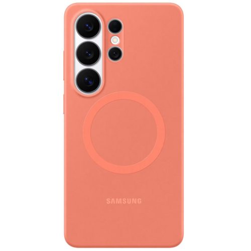 Samsung Silicone Magnet Samsung Galaxy S26 Ultra gyári hátlap tok, szilikon, MagSafe, korall piros (narancs)