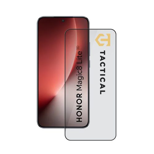 Tactical Glass Shield 5D Honor Magic8 Lite kijelzővédő üvegfólia, fekete