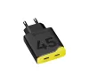 Tactical Minimi USB-C-USB-C gyorstöltő adapter, kompakt, GaN, 45W, sárga-fekete