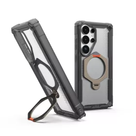   UAG Plasma XTE Samsung Galaxy S26 Ultra MagSafe tok megerősített peremmel, kitámasztóval, Ash