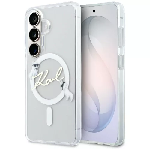 Karl Lagerfeld IML KC Script Samsung Galaxy S26 mágneses tok, MagSafe, átlátszó