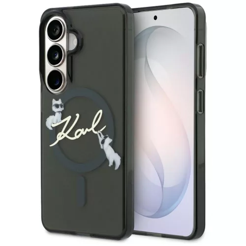 Karl Lagerfeld IML KC Script Samsung Galaxy S26 mágneses tok, MagSafe, fekete