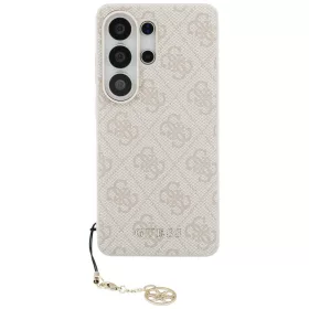   Guess 4G Classic Logo Charm Samsung Galaxy S26 Ultra mágneses tok, MagSafe, rózsaszín