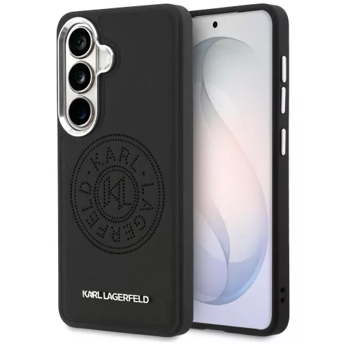 Karl Lagerfeld Perforated KL Samsung Galaxy S26 mágneses tok, MagSafe, fekete