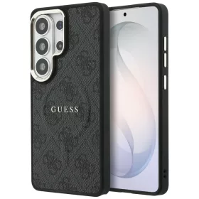   Guess 4G Embossed Ring Samsung Galaxy S26 Ultra mágneses tok, MagSafe, fekete