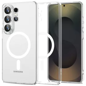   Tech-Protect Flexair Samsung Galaxy S26 Ultra hátlap tok, megerősített sarok, MagSafe, átlátszó-fehér