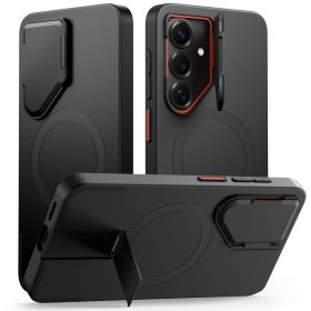   Tech-Protect Kevlar Aura Samsung Galaxy S26 tok kameravédelemmel, kitámasztóval, fekete-narancs