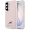Karl Lagerfeld Saffiano KC Metal Logo Samsung Galaxy S26 mágneses tok, MagSafe, rózsaszín