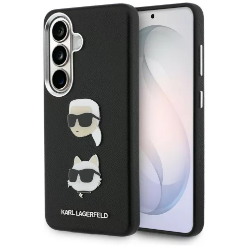 Karl Lagerfeld Saffiano Double Heads Metal Samsung Galaxy S26 tok, fekete