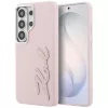 Karl Lagerfeld Grained Signature Metal Resin Logol Samsung Galaxy S26 Ultra tok, rózsaszín