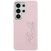 Karl Lagerfeld Grained Signature Metal Resin Logol Samsung Galaxy S26 Ultra tok, rózsaszín