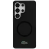 Lacoste Silicone Metal Croc Logo Samsung Galaxy S26 Ultra mágneses tok, MagSafe, fekete