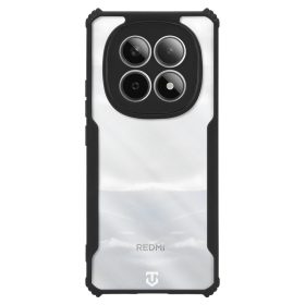   Tactical Quantum Stealth Xiaomi Redmi Note 15 hátlap tok megerősített sarokkal, átlátszó/fekete