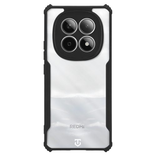 Tactical Quantum Stealth Xiaomi Redmi Note 15 hátlap tok megerősített sarokkal, átlátszó/fekete