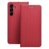Luna Book Carbon Xiaomi Redmi Note 15 / Poco M8 5G flip tok kártyatartóval, piros
