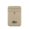 Lacoste PU Iconic Petit Pique mágneses kártyatartó, MagSafe, bézs