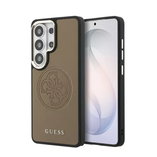 Guess PU Perforated 4G Logo Samsung Galaxy S26 Ultra mágneses tok, barna