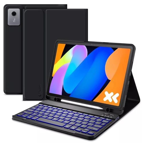 Tech-Protect SC Pen Lenovo Idea Tab 11" / K11 2.gen oldalra nyíló, kitámasztható mappa tok billentyűzettel, fekete