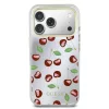 Guess PC/TPU Mirror Glitter Cherry Apple iPhone 17 Pro tok kameravédő peremmel, cseresznye minta