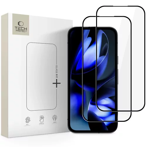 Tech-Protect Glass Fit+ Google Pixel 10a / Pixel 9a kijelzővédő üvegfólia, fekete (2db)