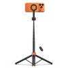 Tech-Protect L10S selfie bot / tripod vezeték nélküli / bluetooth távirányítóval, kompakt, hordozható, fekete-narancs