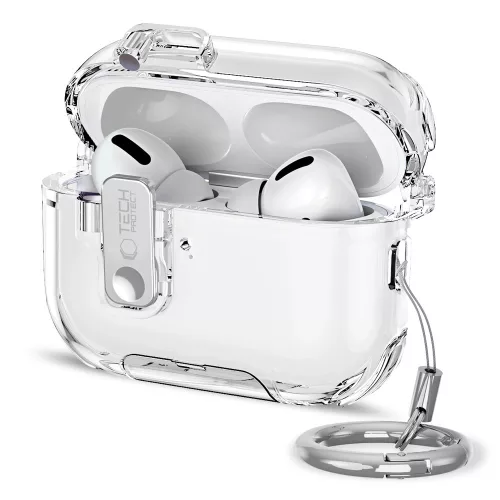 Tech-Protect Bounce Pro AirPods Pro 3 tok, karabinerrel, átlátszó