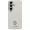 Guess Rhinestone Round Logo Samsung Galaxy S26 Plus mágneses tok, MagSafe, bézs