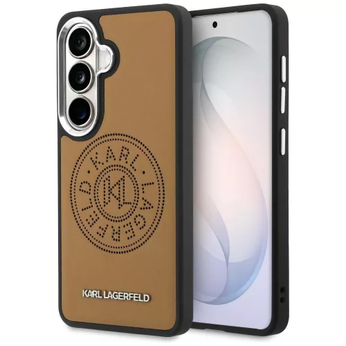 Karl Lagerfeld Perforated KL Samsung Galaxy S26 Plus mágneses tok, MagSafe, barna